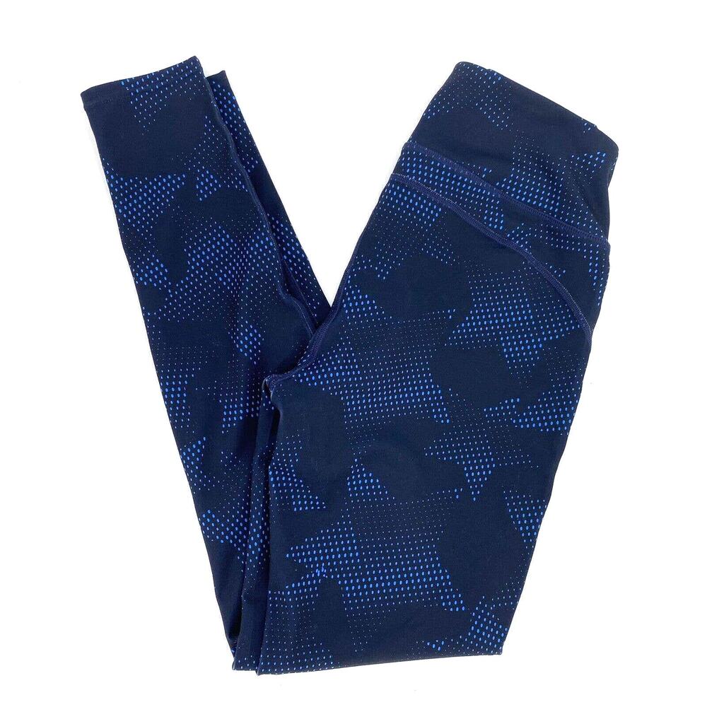 Gap Fit Blue Star Print Athletic Leggings Womens S Full Length